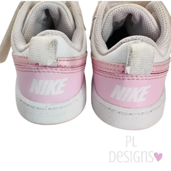 Nike Court Borough Low Recraft Sneakers White/Pink Girls 9C Little Kid Shoes - Picture 6 of 8